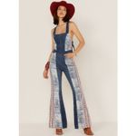 Free People Patchwork Americana Dallas Denim Jumpsuit Photo 2