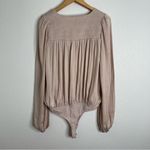 Free People Smockin’ & Rockin’ Long Sleeve Bodysuit Neutral Size Medium Photo 5