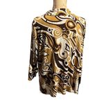 International Concepts mirror swirl blouse. EUC. Brown Size 2X Photo 2
