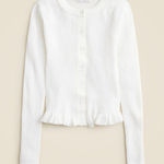 J.Crew women’s Ruffle Trim Cotton Gauze Cardigan White Size M NWOT Photo 0