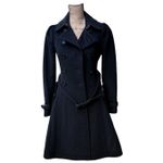 Burberry  Prorsum Cotton Blend Long Pleated Black Double Breasted Trench Coat 38 Photo 9