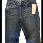 French Connection NWT FCUK Bootleg Dark Wash Jeans Black Stripe Sz 2 13” Waist Photo 3