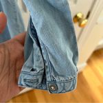 Cloth & Stone  Anthropologie Denim Chambray Ruffle Shoulder Dress Photo 3