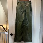 Urban Outfitters Faux Leather Wide Leg Green Pant Olive Army Hunter High Waist Photo 5