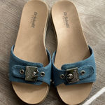Dr. Scholls  Nice Iconic Flat Denim Blue Slide Sandals for Women Photo 0