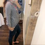 Como vintage  large gingham floral flannel top Photo 5