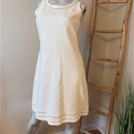 Brooks Brothers  White Ribbed Cotton Eyelet Sleeveless Classy Casual Dress Size 6 Photo 1