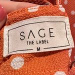 Sage The Label  Orange & White Polka Dot Wide Leg Sleeveless Jumpsuit Size Medium Photo 3