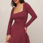 Reformation Coen Long Sleeve Drop Waist Minidress in Chianti Photo 0