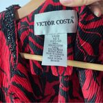 Vintage Victor Costa 2 Piece Red and Black Satin Tank Top Blouse and Jacket Size 12 Photo 2