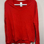 Rachel Parcell  Red Orange Long Sleeve Vneck Sleepwear Photo 0