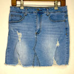 Denim Blvd  Distressed Denim Vintage Y2K Grunge Skirt Women’s Size Medium Photo 0