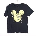 Disney  Mickey Mouse Juniors XS Black Halloween Moon‎ Spider Graphic Tee T-Shirt Photo 0