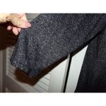 Lee Vtg marled black knit tunic/dress plaid hem front zip 1X Retro Soft Boho Photo 3