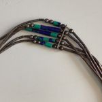 Vintage Liquid Sterling Silver beaded bracelet Blue Photo 2