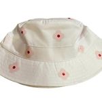 Elta MD Skincare Bucket Hat White Pink Red Floral Print Sun Hat Used Photo 1