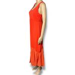 Fresh Produce  Womens Asymmetrical Maxi Dress Sleeveless Empire Waist Orange Med Photo 4