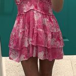 Pink Tie Smocked Dress Photo 4