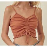 Storia Rust Color Ruffle Hem Adjustable Sleeveless Crop Top Size Large Boho Photo 0