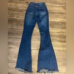 Chic Distressed Flare Jeans in Deep Blue Photo 3