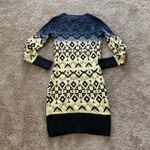 Jessica Simpson ☑️  Navy Yellow Fair Isle Knit Sweater Dress SIZE XS Photo 3
