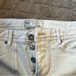 Free People Utility Cargo Jeans Raw Hem Neutral Off White Photo 1