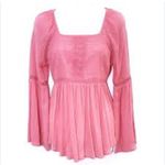Red Camel Pink Long Sleeve Blouse Women's Medium Boho Photo 1