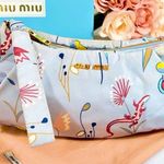 Miu Miu Baby Blue Silk Lined Clutch/Cosmetic Bag Photo 0