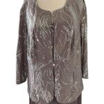 Alex Evenings Women Size 18 2pc Set Gray Party Dress Sequin Formal 21-934 Photo 1