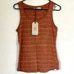 prAna NWT Foundation Scoop Neck Tank in Copper Heather Stripe - Size Small Photo 1