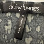 Daisy Fuentes  Knee Length Wrap Dress Black Gray Print Long Sleeve V Neck Size‎ S Photo 5