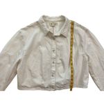 Madewell Women’s XL Off-White Cropped Button-Up Shirt Jacket Cotton Long Sleeve Photo 3