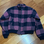 Woolrich  Vintage Wool Jacket Plaid  Zip Up Women’s Made In USA Bomber Style Sz M Photo 0