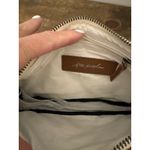 Free People  Cowhide Leather Shoulder Baguette Purse Brown White Photo 3