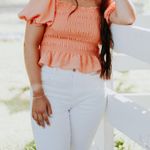 Moodie Orange Blouse Size M Photo 1