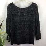 Narciso Rodriguez Black & Gray Woven Long Sleeve Loose Knit Crewneck Sweater M Size M Photo 2