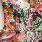 Dress Barn  Dress Floral Garden Ruffled V-Neck Sleeveless Smocked Waist Size 8 Photo 7