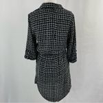 Topshop Grid Print Roll Tab Sleeve Mini Shirt Dress Black White Size 2 Photo 10