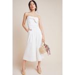 Greylin  by Anthropologie Elegant White Strapless wide leg jumpsuit size small #7 Photo 3