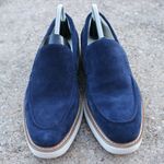 Cole Haan Women's OriginalGrand Platform Ventetian Loafers Blue Suede Sz 10.5 Photo 2