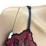 Private Luxuries Black Red Floral Lace Lingerie Adjustable Straps Womens 2X XXL Photo 3