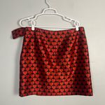 J.Crew red black heart jacquard printed mini bow skirt size 12 Photo 6