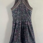 American Eagle  Outfitters Blue Pink Paisley Halter Mini Dress Y2K Summer Western Photo 4