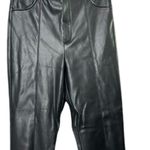 ZARA  Black Faux Leather High Waisted Pants with Zip Hem Women's Sz Medium Photo 1