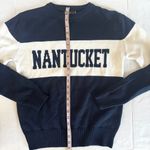 The Thoughtful Design Group navy blue NANTUCKET Intarsia Crewneck Sweater sz XS Photo 6