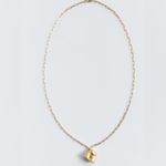 ZARA  Gold Body Sculpture Abstract Art Artistic Long Chain Necklace Buttock Photo 1