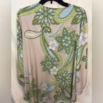 Allison Daley NWT  Embellished Neck 3/4 Sleeve Paisley Green/Blue/Tan Size 2X Top Photo 5