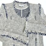 IRO Distressed Agnette Jacket White and Blue Tweed Size FR 38 US 6 Photo 8