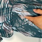 ASTR  Green Palm Print Cold Shoulder Elastic Waist Surplice Romper Small #1312-AZ Photo 6