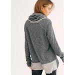 Free People Beach Sweater Womens Medium Grey Heathered Cocoon Cowl Pullover Photo 2